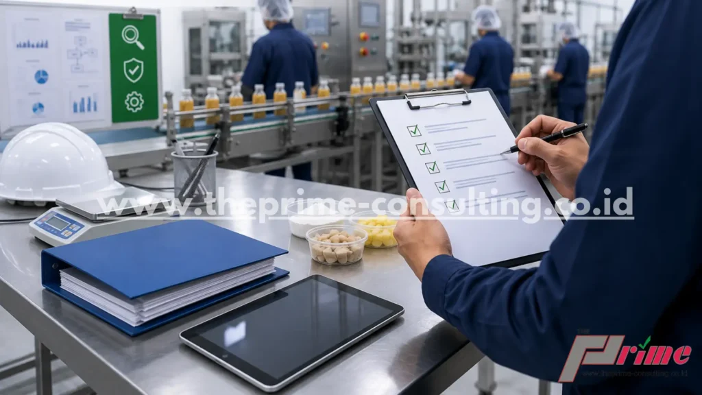 QA dan QC dalam proses pemeriksaan dan penjaminan mutu produk.